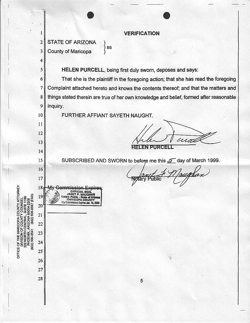 Arizona Libertarian Party Lawsuit CV1999-003904 - ALP vs ALP Inc. - Peter Schmerl vs Ernest Hancock